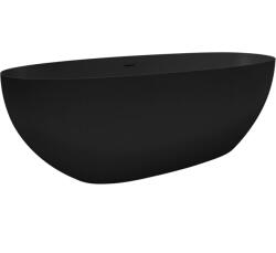 Cerano - Antonia öntött márvány kád - szabadon álló - matt fekete - 175x75x55 cm (CER-478084)