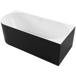 Cerano - Bianco akril kád - szabadon álló - aszimmetrikus - balos - matt fekete/fényes fehér - 150x74x60 cm (CER-670865)