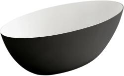 Cerano - Emilia öntött márvány kád - szabadon álló - matt fekete/matt fehér - 180x85x55 cm (CER-428548)