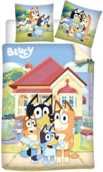 Jerry Fabrics Bluey Neighborhood gyerek, ovis ágyneműhuzat 100×135cm, 40×60 cm JFK108803 (JFK108803)