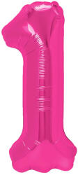 PartyPal 1. szám, fólia lufi, 100 cm, pink