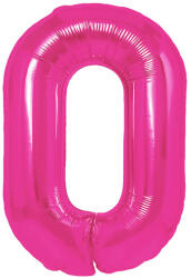 PartyPal 0. szám, fólia lufi, 100 cm, pink
