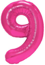 PartyPal 9. szám, fólia lufi, 100 cm, pink