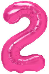 PartyPal 2. szám, fólia lufi, 100 cm, pink