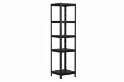 MAMUTEX Lakkozott, fémből készült állvány Mamutex Standard 220x40x40 cm - 5 polc, teherbírás 600 kg, fekete