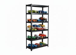MAMUTEX Lakkozott, fémből készült állvány Mamutex Standard 240x80x40 cm - 6 polc, teherbírás 720 kg, fekete