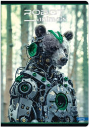 Lastva Füzet, LASTVA Robot Animals-M, A4, 52 lapos, kockás (FLRAMA452K)