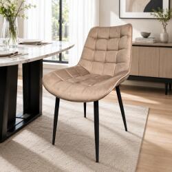 Saltsib Scaun de living si bucatarie Gloria FDC 20, catifea, cadru metalic, 90 kg, 87x54x44 cm, bej (00004298)