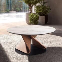 AC Atelier Masuta de cafea rotunda Porcelain Marble Walnut (AC 2174) Masa de cafea