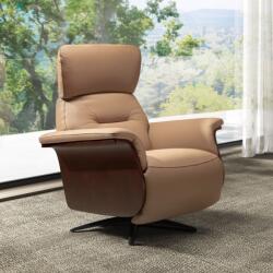 AC Atelier Fotoliu pivotant, functie relax, tapitat cu piele George (AC 5198)
