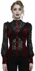 Devil Fashion Bluză pentru femei DEVIL FASHION - Negru și roșu gotic semitransparent - ESHT01502