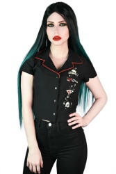 KILLSTAR Cămașă femei KILLSTAR - She Devil - Crop Bowling - Negru - KSRA003733