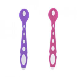 BabyJem Set 2 lingurite din silicon BabyJem Soft Spoon (Culoare: Mov) Set pentru masa bebelusi