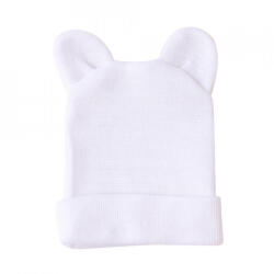 drool Caciulita subtire de nou-nascut cu urechiuse Drool (Culoare: Alb)
