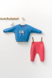 Tongs baby Set 2 piese cu bluzita si pantalonasi de trening Monster, Tongs baby (Culoare: Albastru, Marime: 24-36 luni)