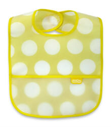 BabyJem Baveta cu 2 fete si buzunar , BabyJem, 24x35 cm (Culoare: Galben) - drool Bavata
