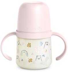 Suavinex Prima cană cu muștiuc din silicon 150 ml, +4l, Bears, roz, Suavinex