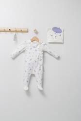 Tongs baby Set salopeta cu caciulita cu urechiuse pentru bebelusi Paris Love, Tongs baby (Culoare: Ecru, Marime: 6-9 luni)