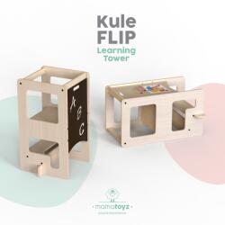 MamaToyz Turn de invatare multifunctional Kule Flip, Natur, MamaToyz