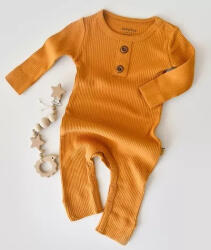 BabyCosy Salopeta cu maneca lunga si pantaloni lungi din bumbac organic si modal - Mustar BabyCosy (Marime: 3-6 Luni)