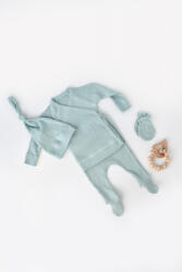 BabyCosy Set 4 piese: bluza, pantaloni, caciulita si manusi din bumbac organic si modal - Mint, BabyCosy (Marime: 0-3 Luni)
