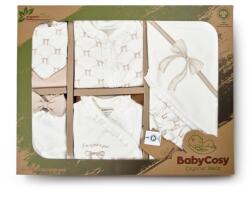 BabyCosy Set de 10 piese pentru nou nascut, Bow, stone, 100% bumbac organic, BabyCosy