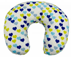 BabyJem Perna pentru alaptat 2 in 1 Nursing Pillow Hearts, BabyJem (Culoare: Alb)