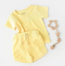 BabyCosy Set tricou cu pantaloni scurti - 100% bumbac organic - Galben, BabyCosy (Marime: 18-24 Luni)