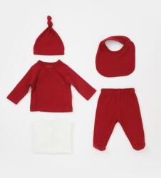 BabyCosy Set de 5 piese pentru nou nascut - 100% bumbac organic - Rosu, BabyCosy