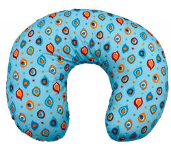 BabyJem Perna pentru alaptat 2 in 1 Nursing Pillow Paun, BabyJem (Culoare: Albastru)