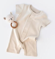 BabyCosy Salopeta cu pantaloni scurti - 100% bumbac organic - Stone, BabyCosy (Marime: 18-24 Luni)