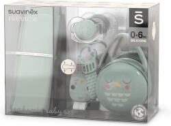 Suavinex Set cadou BONHOMIA 4 piese, menta, Suavinex Set pentru masa bebelusi