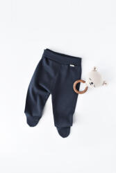 BabyCosy Pantaloni cu Botosei - Bumbac organic Bleumarin BabyCosy (Marime: 3-6 Luni)