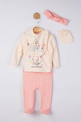 Tongs baby Setul 5 piese nou nascut Bunny, Tongs baby (Culoare: Somon)