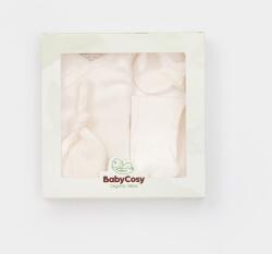 BabyCosy Cutie 4 piese pentru nou nascut - 100% bumbac organic - Ecru, BabyCosy