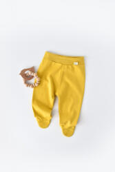 BabyCosy Pantaloni cu Botosei - Bumbac organic Galben pal BabyCosy (Marime: 6-9 luni)