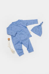 BabyCosy Set 3 piese: bluza, pantaloni si caciulita Printed, BabyCosy, 50% modal+50% bumbac, Lavanda (Marime: 9-12 luni)