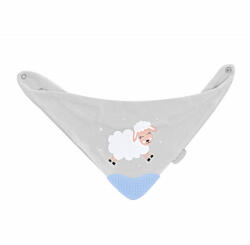 BabyJem Baveta triunghi cu accesoriu dentitie BabyJem Cowboy Bib (Culoare: Bleu) - drool Bavata