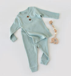 BabyCosy Set bluzita cu maneca lunga si pantaloni lungi din bumbac organic si modal - Mint BabyCosy (Marime: 18-24 Luni)
