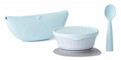 Miniware Set diversificare hrana bebelusi Miniware First Bites, 100% din materiale naturale biodegradabile, 4 piese, Aqua Set pentru masa bebelusi