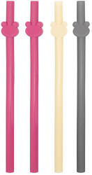 BabyJem Set de 4 paie din silicon reutilizabile BabyJem (Culoare: Roz) Set pentru masa bebelusi