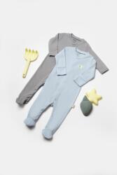 BabyCosy Set 2 salopete lungi Bamboo, blue, BabyCosy, 50%bumbac+50% bambus (Marime: 3-6 Luni)