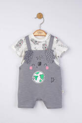 Tongs baby Set salopeta cu tricou de vara pentru bebelusi Koala, Tongs baby (Culoare: Gri, Marime: 6-9 luni)