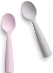 Miniware Set de lingurite bebelusi Miniware, 100% silicon alimentar, Grey+Cotton candy Set pentru masa bebelusi