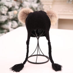 drool Caciulita Eva cu 2 pampoane Drool (Culoare: Negru)