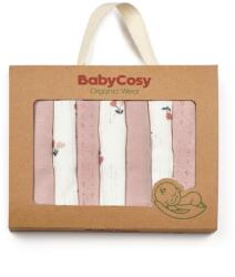 BabyCosy Set de 7 batistute din bumbac pentru bebelusi, BabyCosy, 25cmX25cm, roz