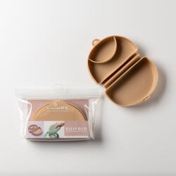 Miniware Recipient diversificare hrana bebelusi Miniware Silifold, 100% din silicon alimentar, Almond Butter Set pentru masa bebelusi