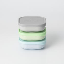 Miniware Set 3 boluri pentru hrana bebelusi Miniware Snack Bowl, 100% din materiale naturale biodegradabile, Aqua+Grey+Keylime Set pentru masa bebelusi