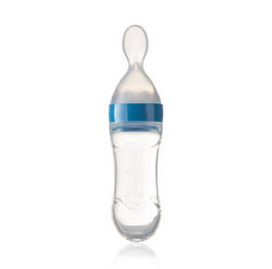 BabyJem Lingurita cu rezervor pentru bebelusi, BabyJem, cu capac protectie, 90 ml (Culoare: Albastru) Set pentru masa bebelusi