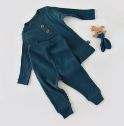 BabyCosy Set bluzita cu maneca lunga si pantaloni lungi din bumbac organic si modal - Bleumarin BabyCosy (Marime: 12-18 Luni)
